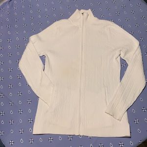 Eddie Bauer Full Zip Cable Knit Sweater